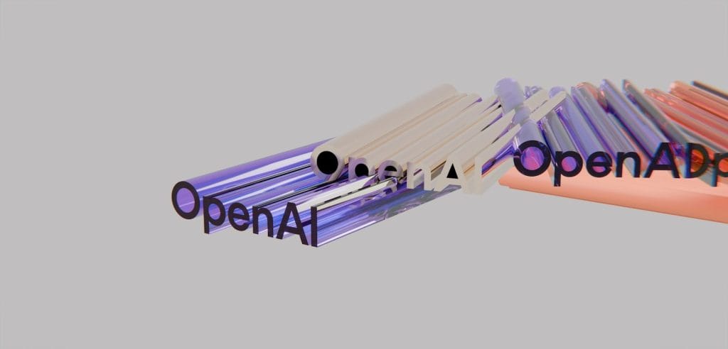 OpenAI 3D-ассет с логотипом и тоннелями