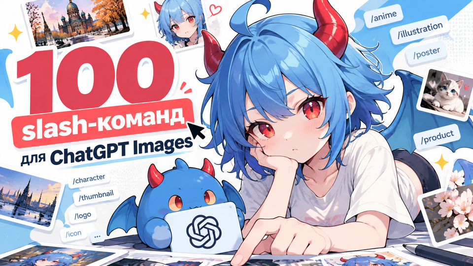 100 slash-команд для ChatGPT Images и 10 правил, как их правильно готовить